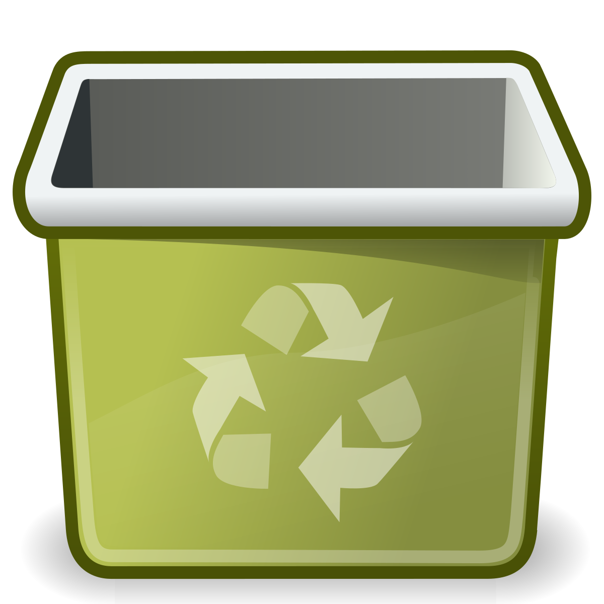 A computer system restore icon or a trash bin icon.