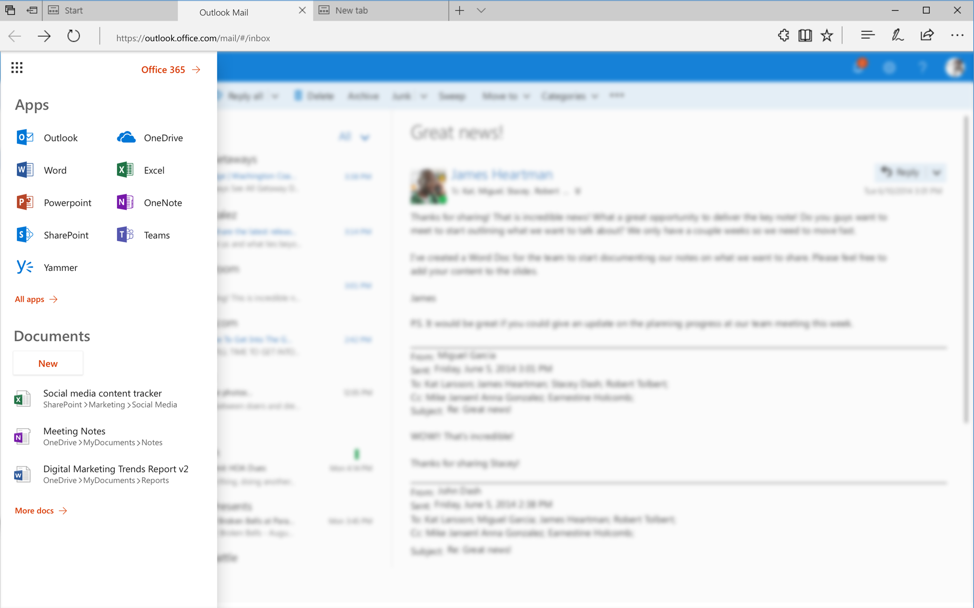 A screenshot of the Microsoft Outlook application.