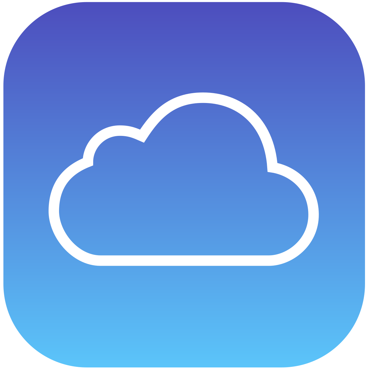 Apple devices with iCloud logo.