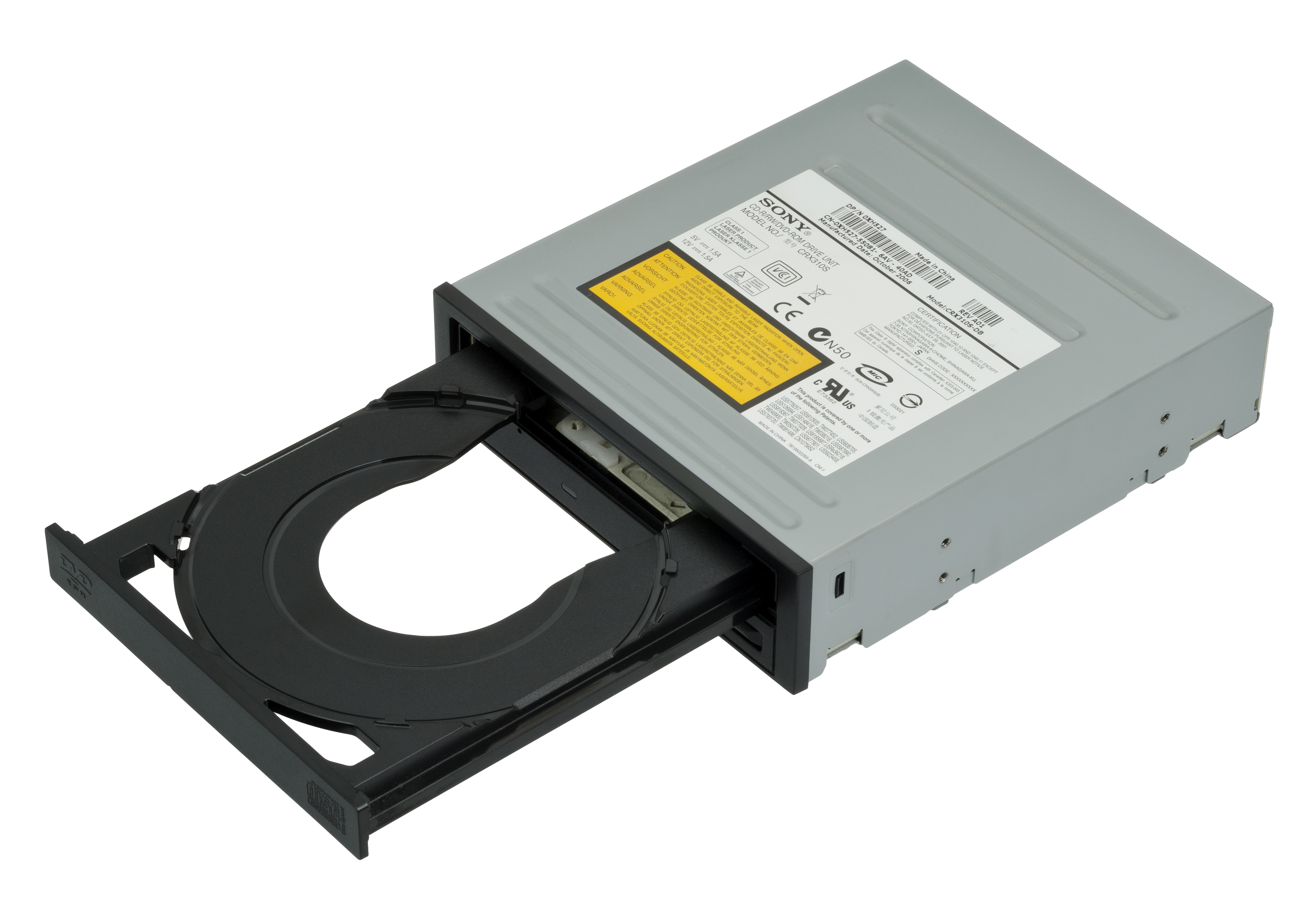 CD/DVD drive with a red X mark