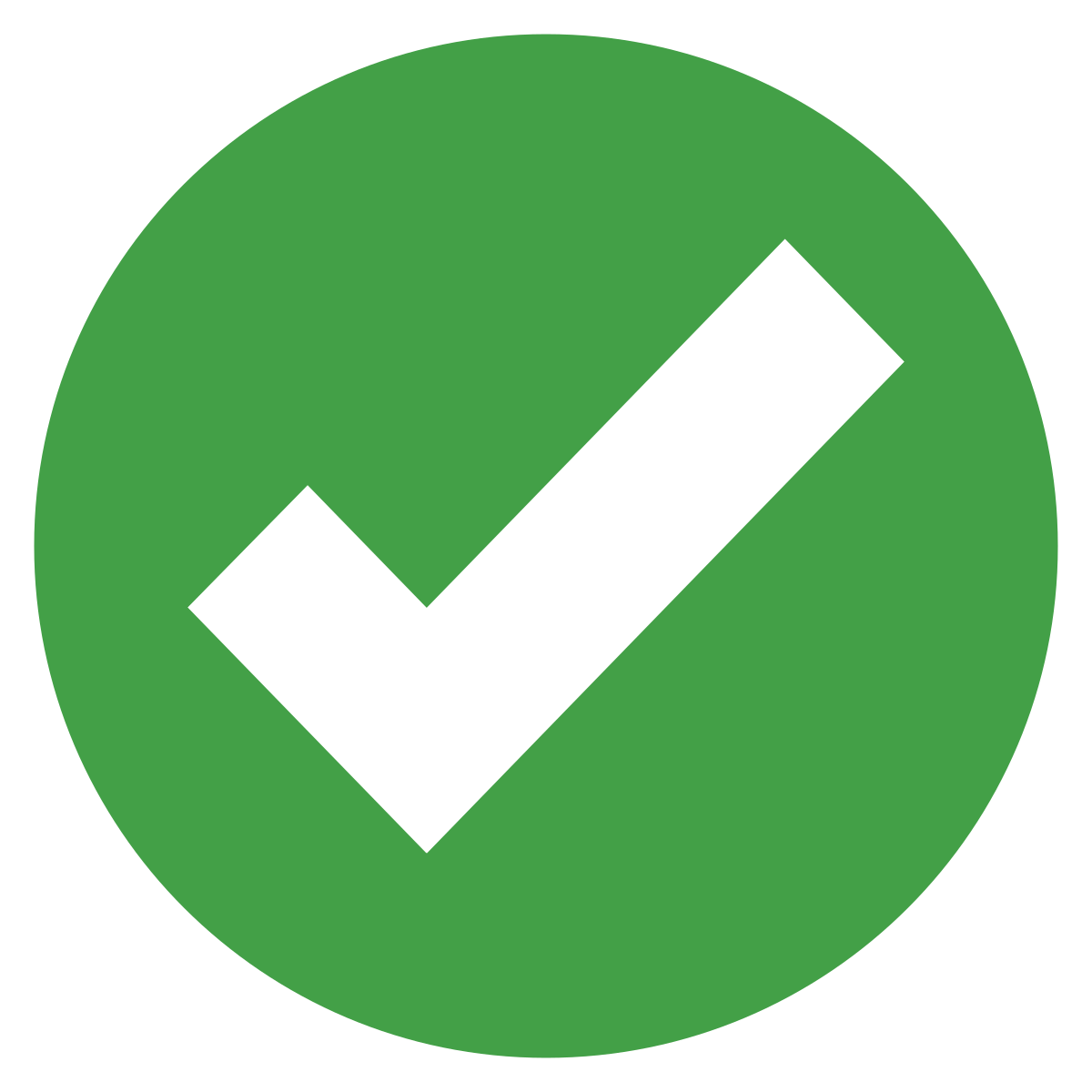 Checkmark or green tick mark