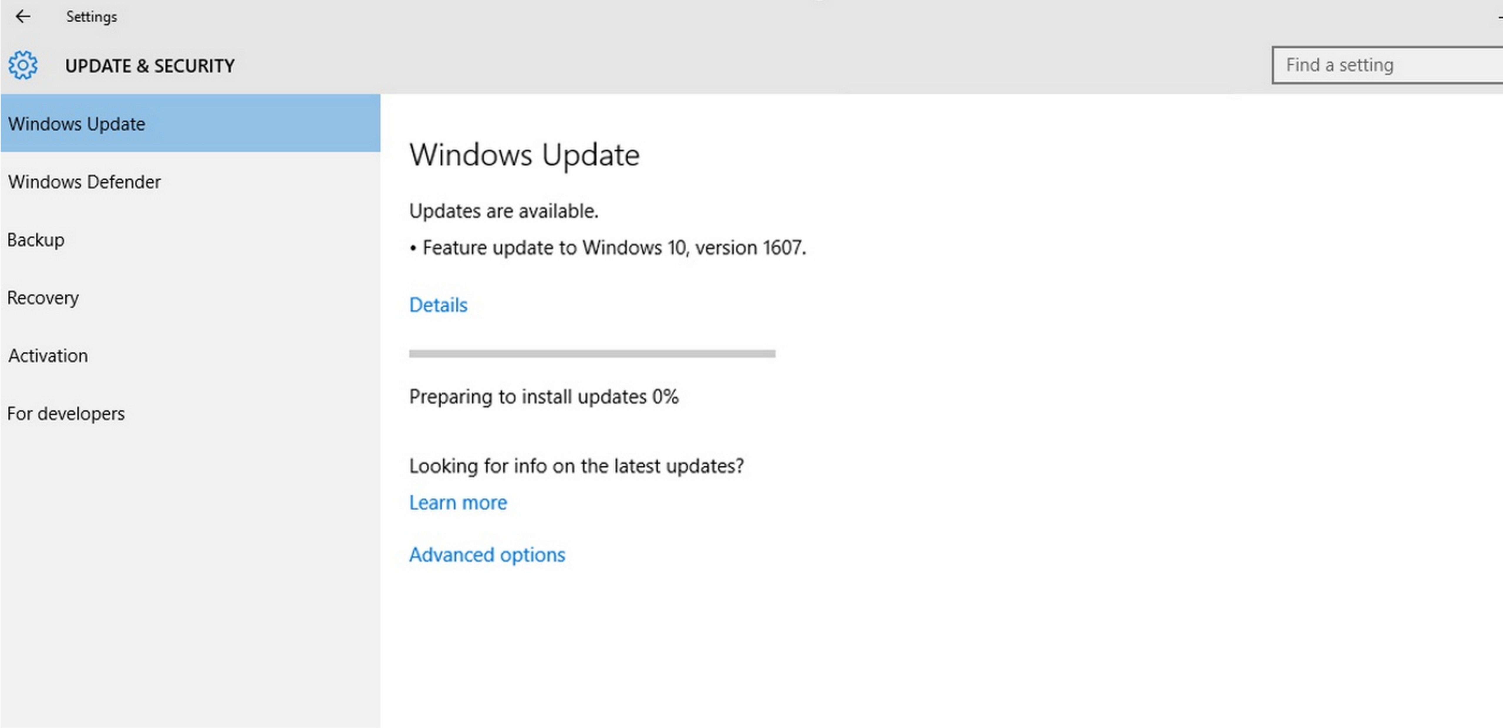 Click on Check for updates and wait for Windows to search for available updates.
If any updates are found, click on Download and install.