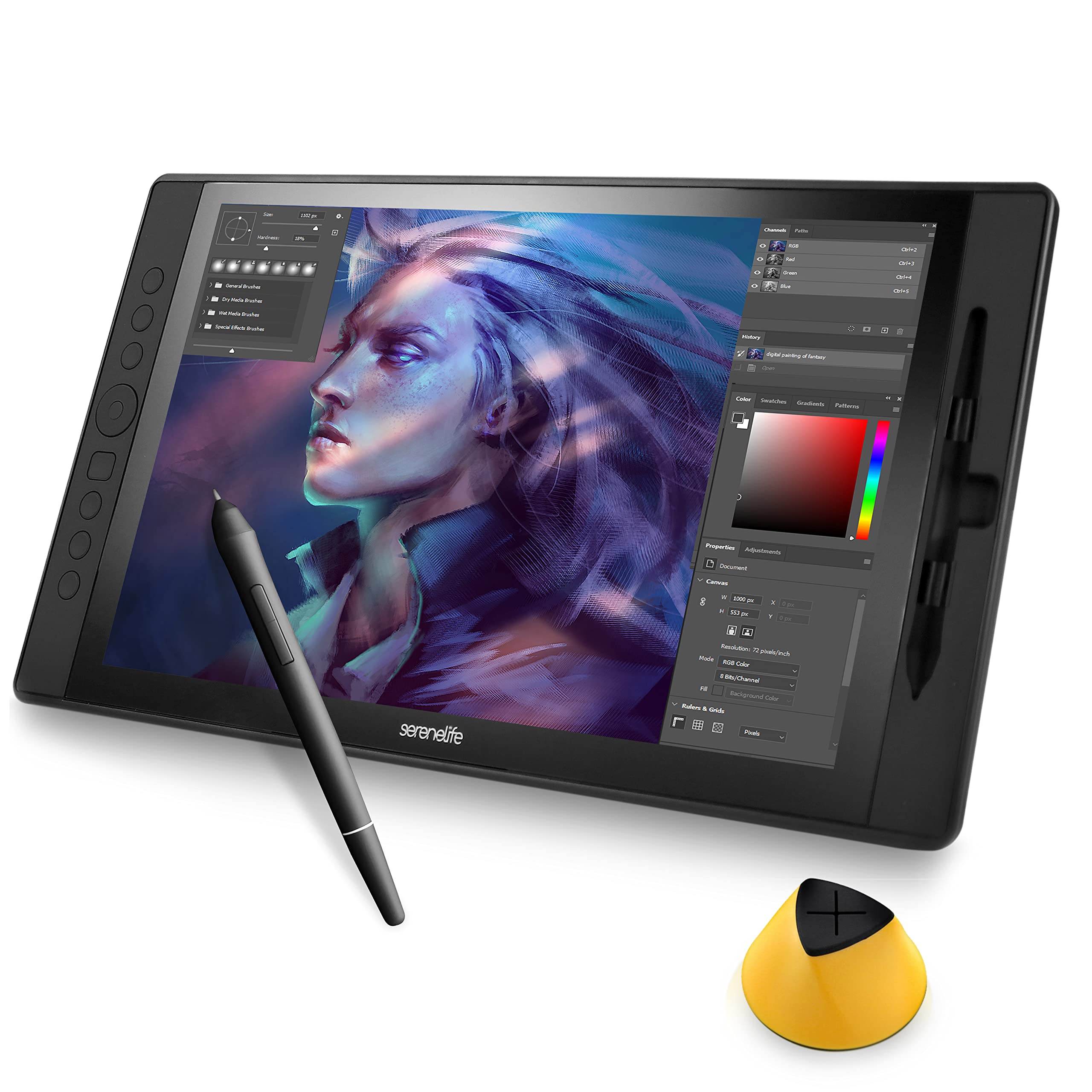 Drawing tablet with a stylus