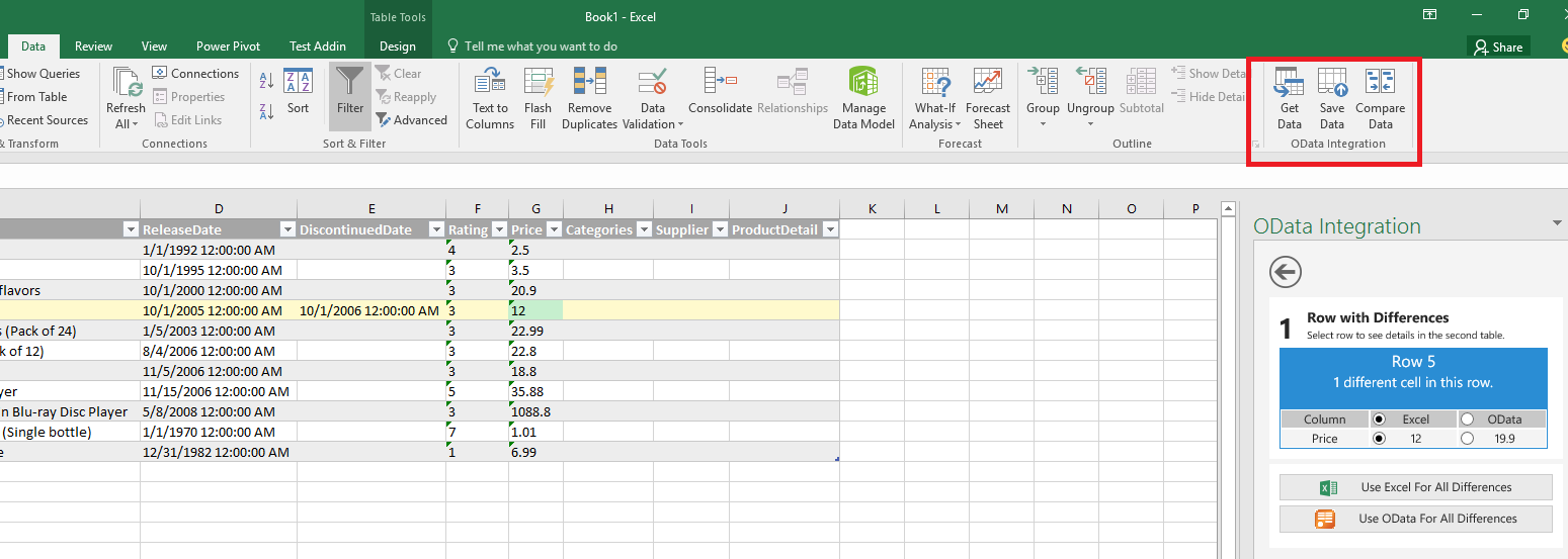 Excel add-ins menu
