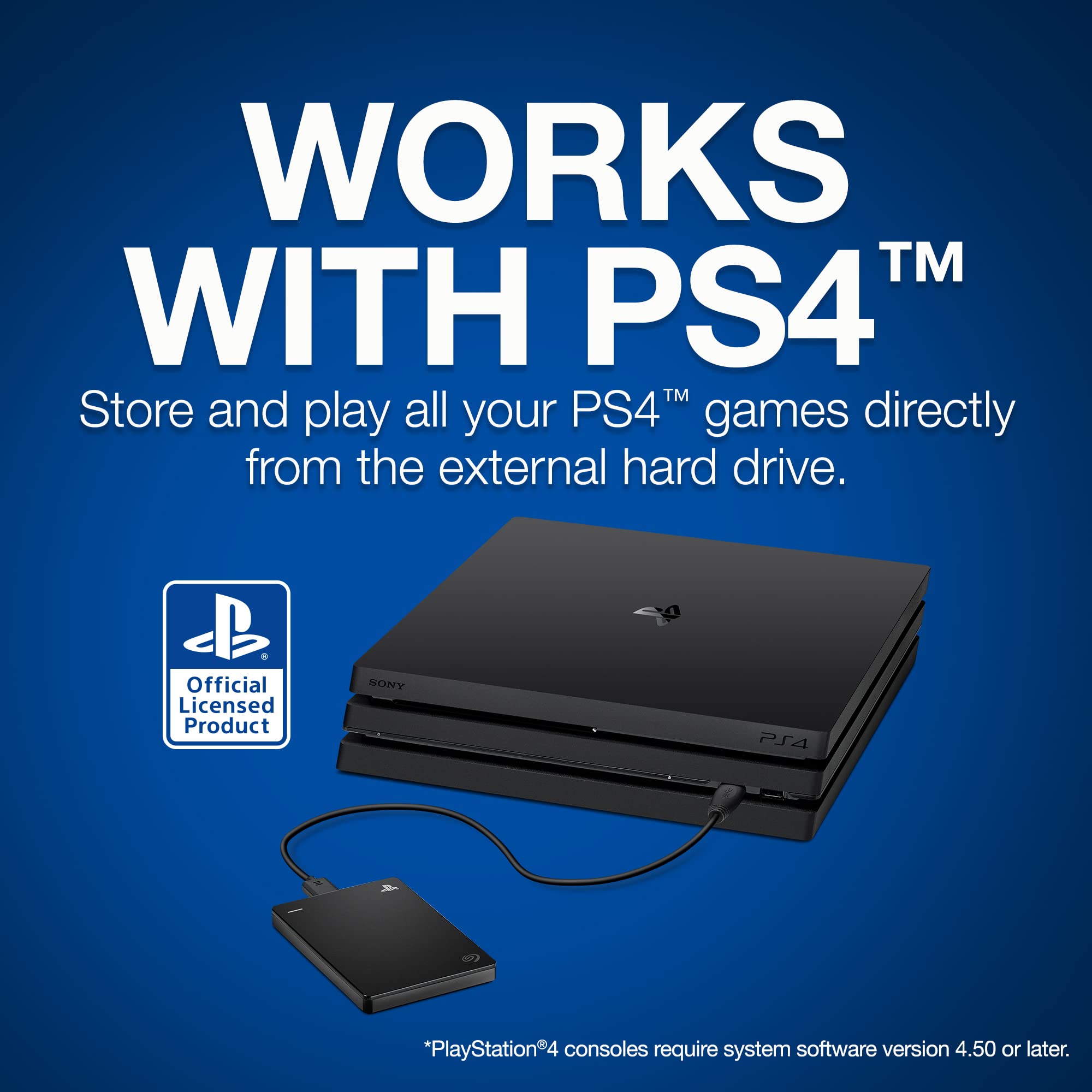 External hard drive connected to a PS4