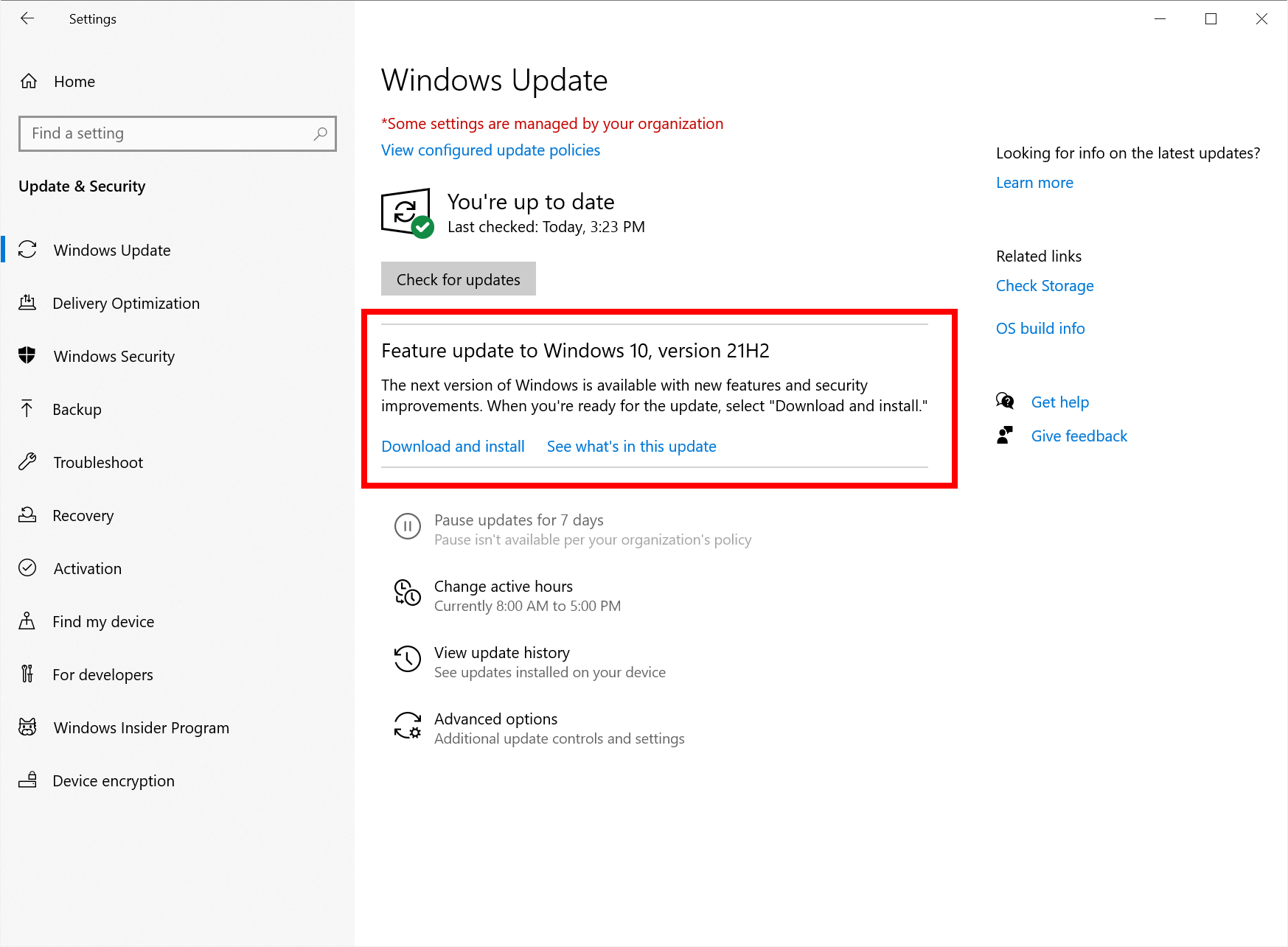 Go to the Windows Update settings and check for any available updates.
Install all the latest updates for Windows.