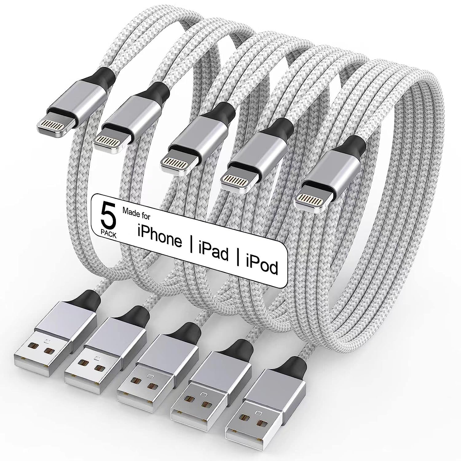 Image of MFi-Certified charging cable and iPhone X