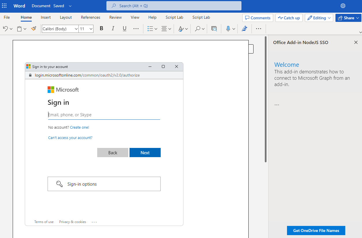 Open dialog box in Microsoft Outlook