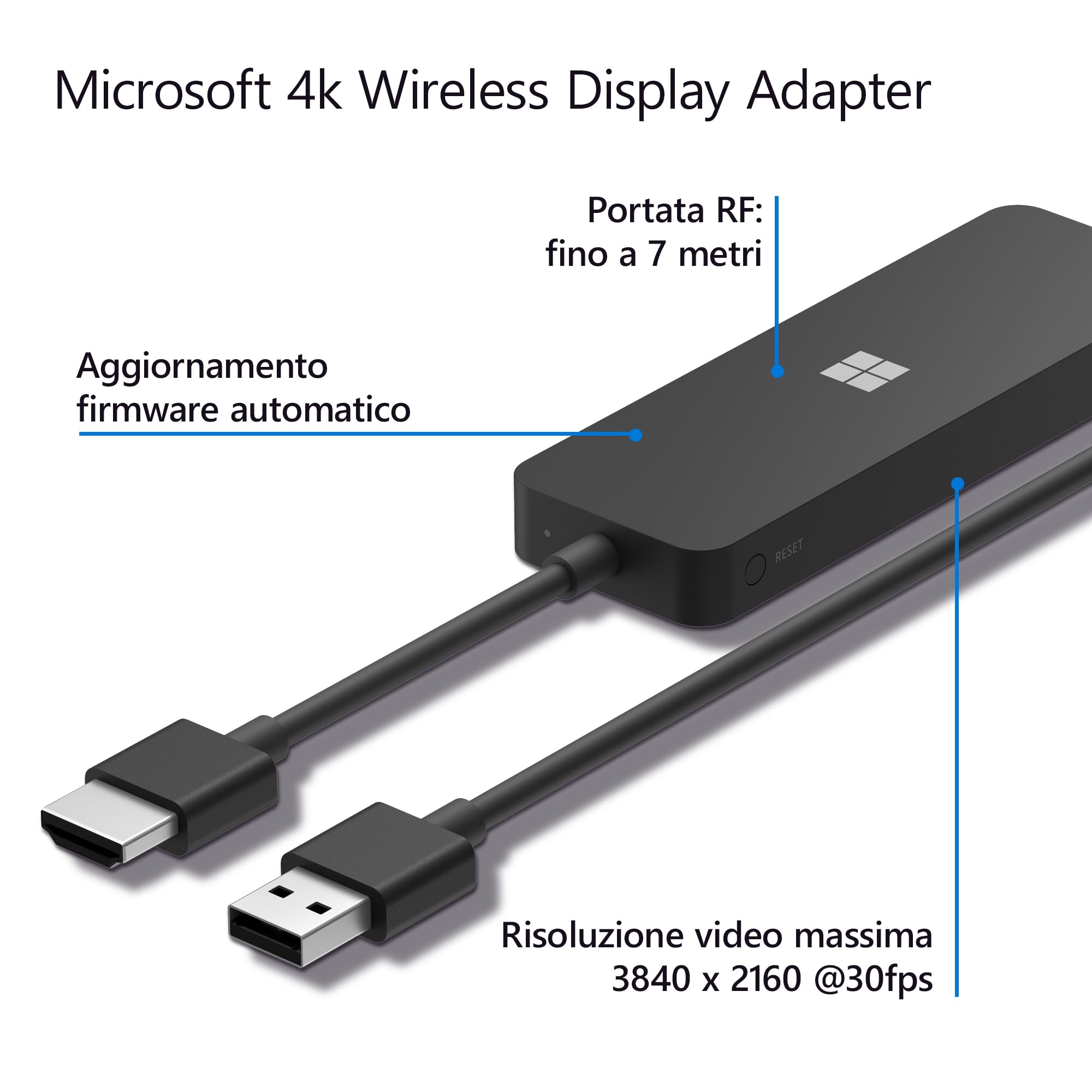 Power button on a Microsoft Wireless Display Adapter