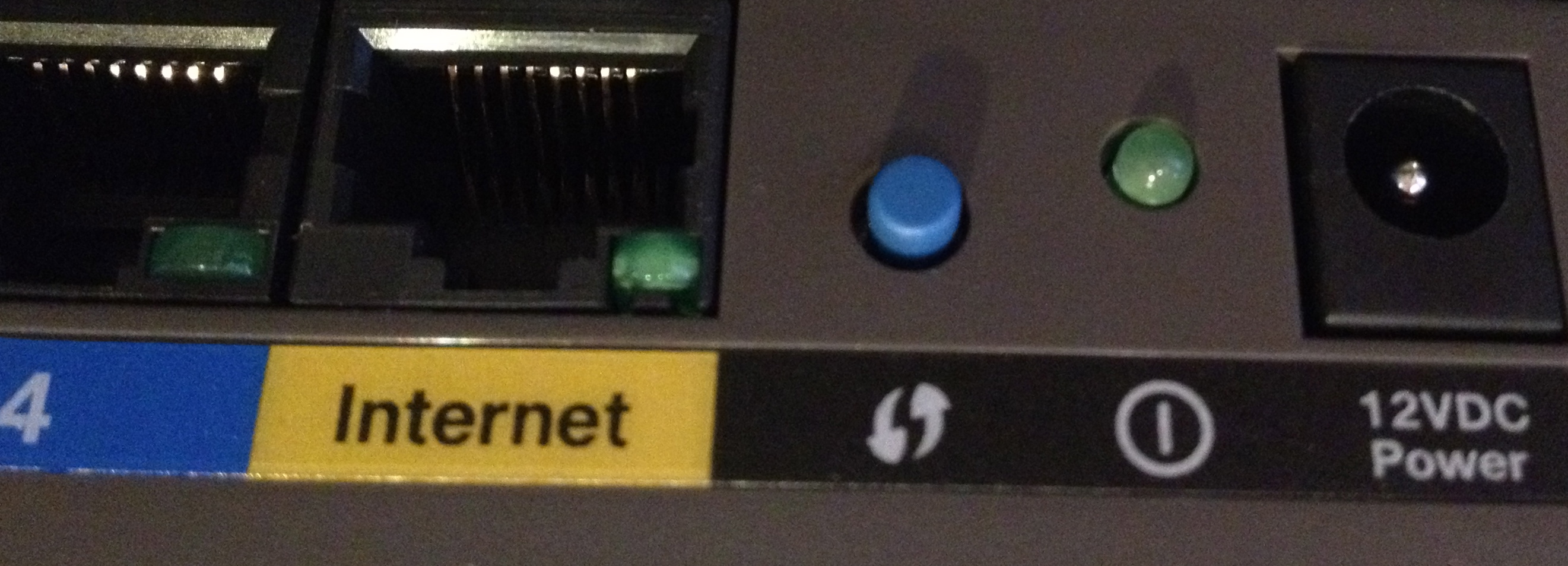 Power button on a modem or router