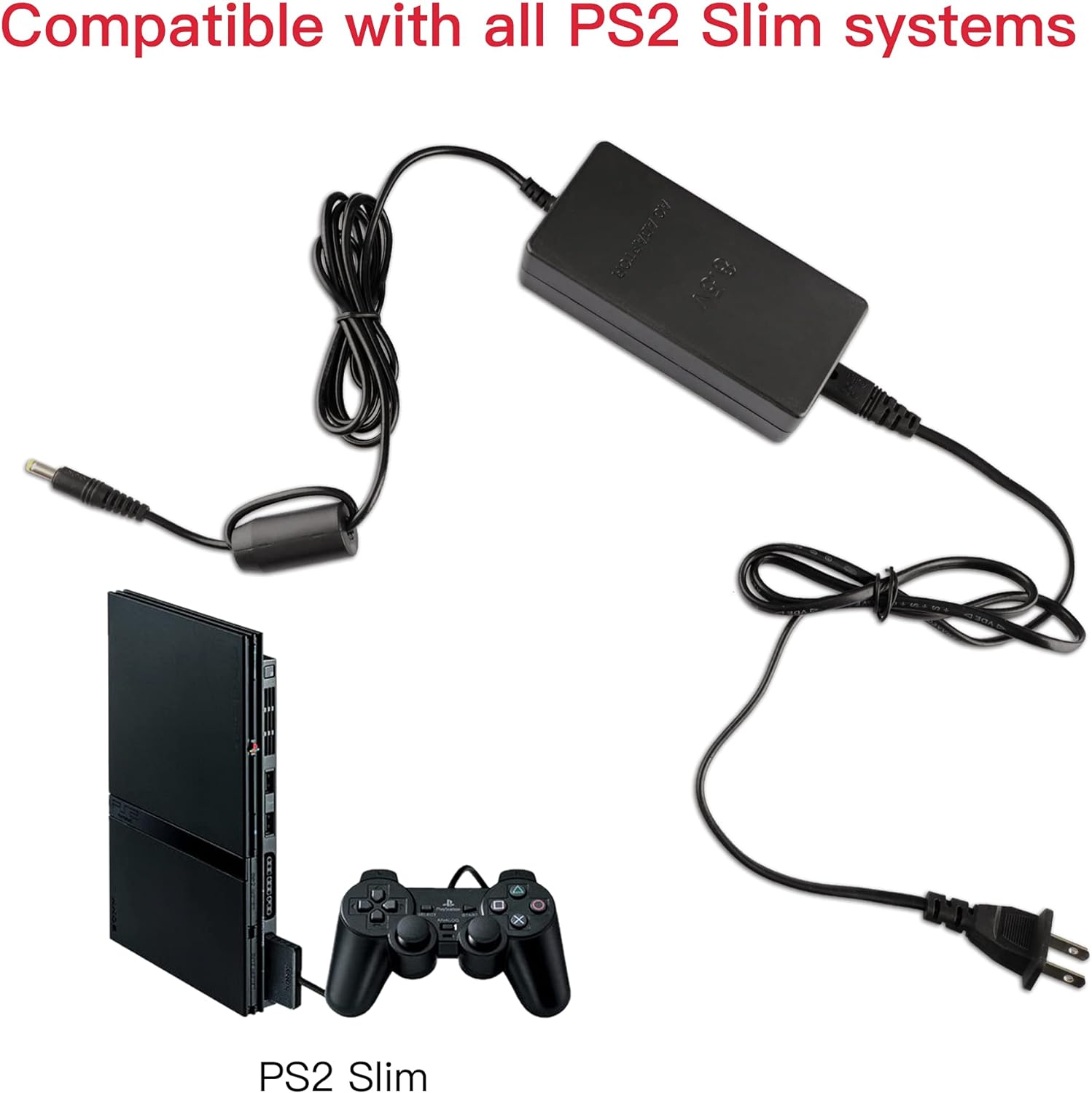 PS2 Slim console with cables