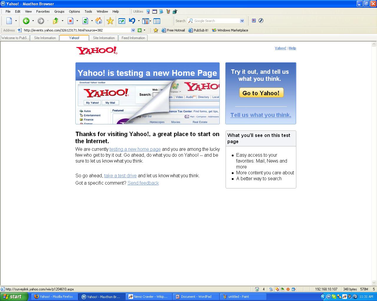 Redesigned Yahoo homepage with a before and after comparison.