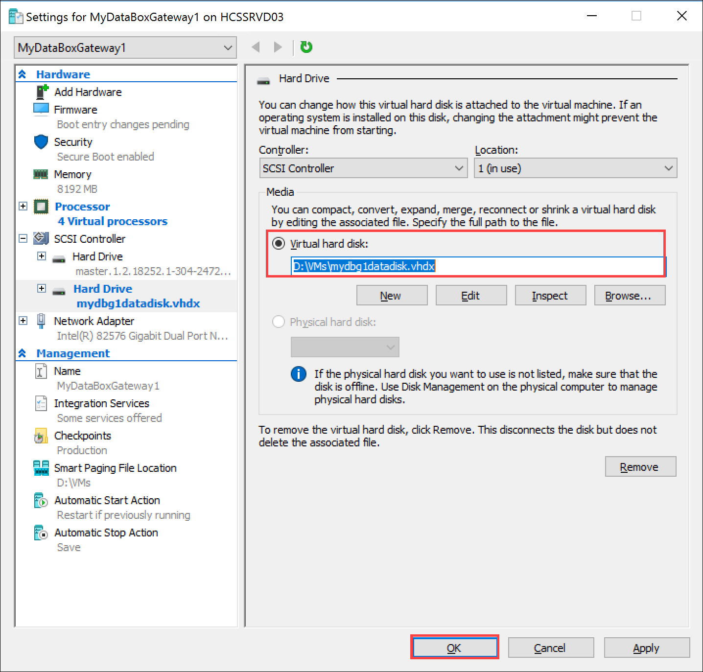 Scroll down and locate Hyper-V in the list of features.
Check the box next to Hyper-V and click OK.