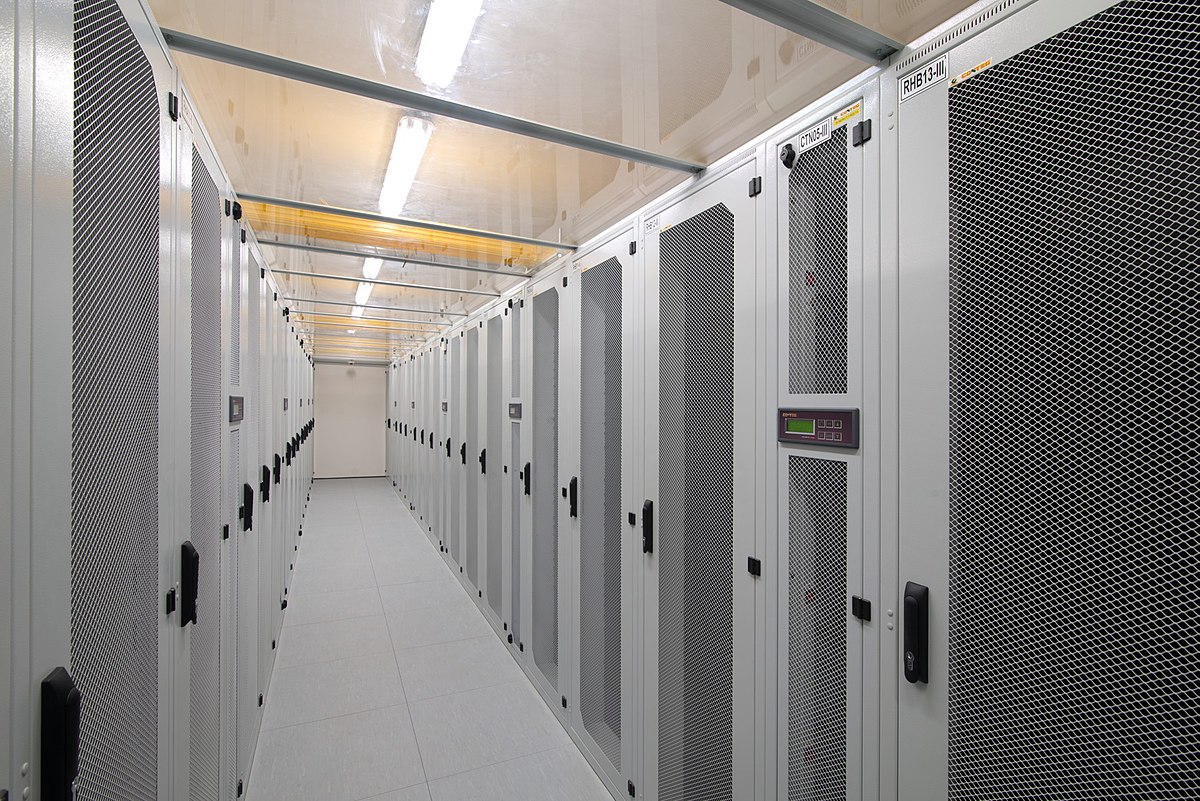 Server room with network equipment