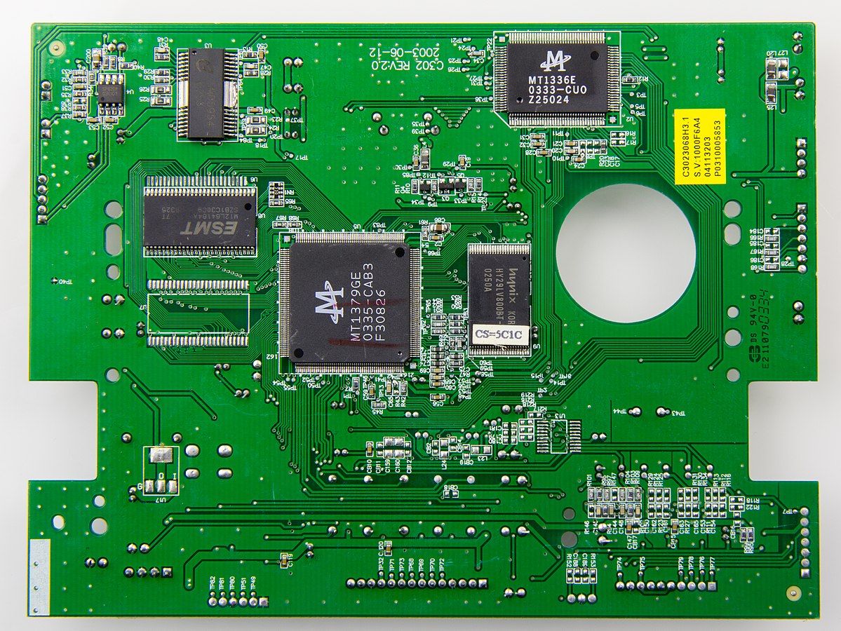 Testing equipment or a circuit board.