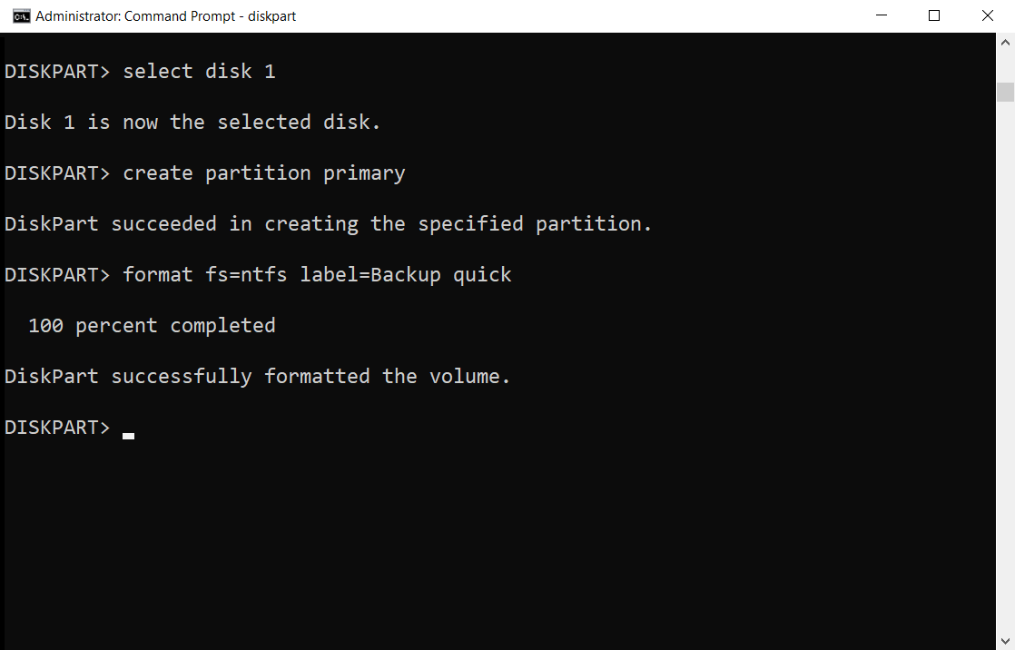 Type convert gpt to convert the disk to GPT.
Type exit to close the DiskPart utility.
