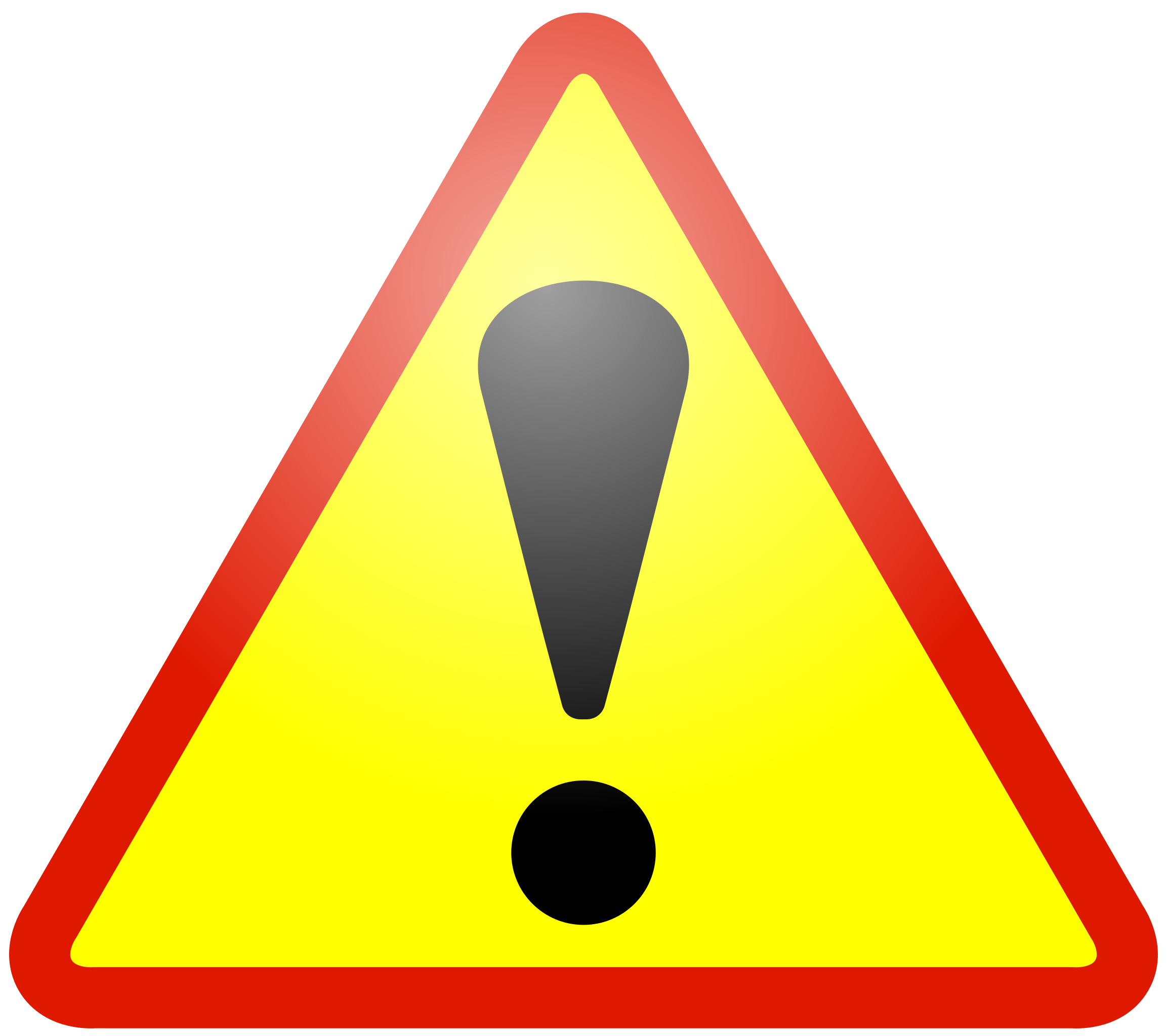 Warning sign over a program icon