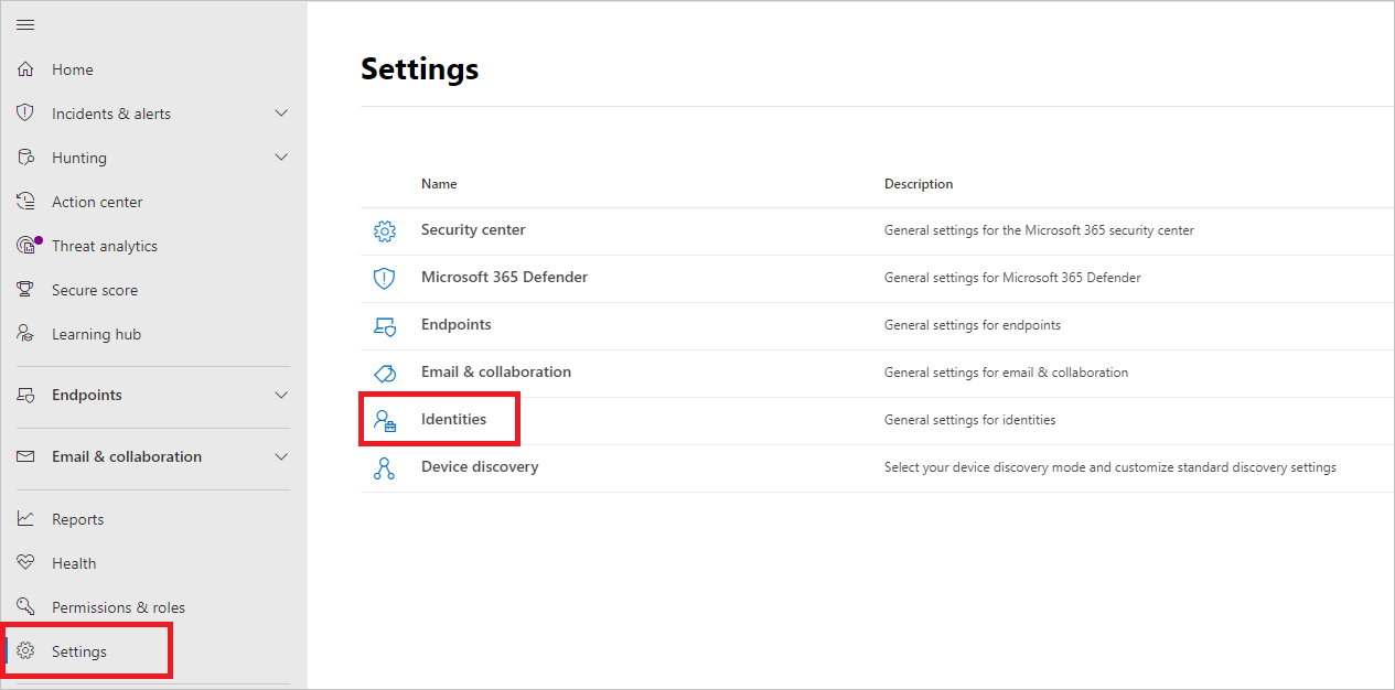 Windows Defender settings interface
