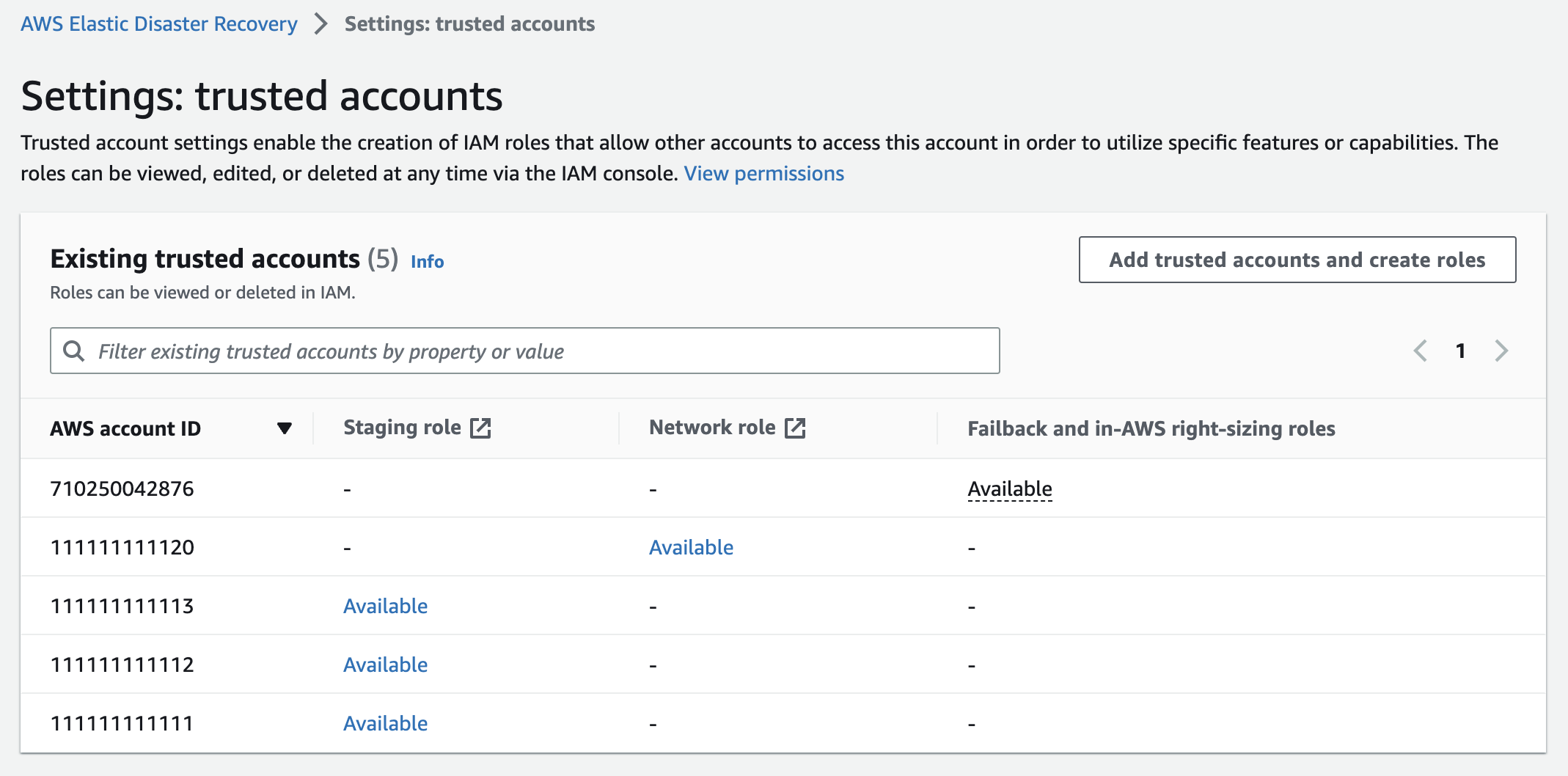 Account recovery options page